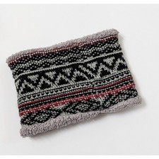 ZARA Knit Fleece Jacquard Neck Warmer Scarf Size M