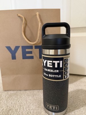 New YETI Rambler 18 oz Black Stone Bottle Chug Cap Limited Edition