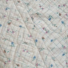 JCPenney Vintage Floral Quilted Pillow Sham Set Beige Pink Cottagecore 80s 70s