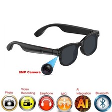 Smart glasses wireless bluetooth with 8MP camera and translate and voice assis