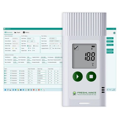 Freshliance USB Temperature Humidity Data Logger, Reuseable Temperature Humid...