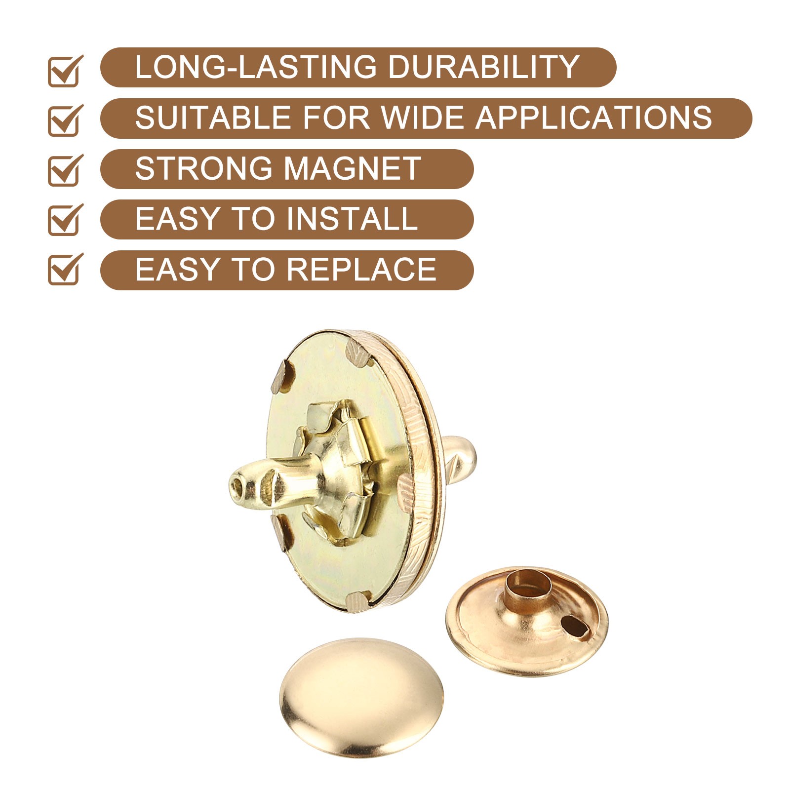 Snap Button Plain 20 Sets 18x2mm Magnetic Round Snaps Button Base Components and Cap Kit ...
