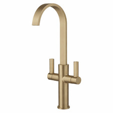 Jeroni Antique Brass Kitchen Mixer Tap with Dual Handles