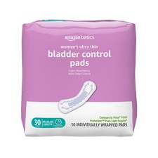 Amazon Basics Women's Incontinence Pads, Bladder Control  30 Count, White