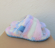 UGG PRIDE CALI COLLAGE ALL GENDER FLUFF YOU SLIPPERS, MEN US 10/ WOMEN US 12 NEW