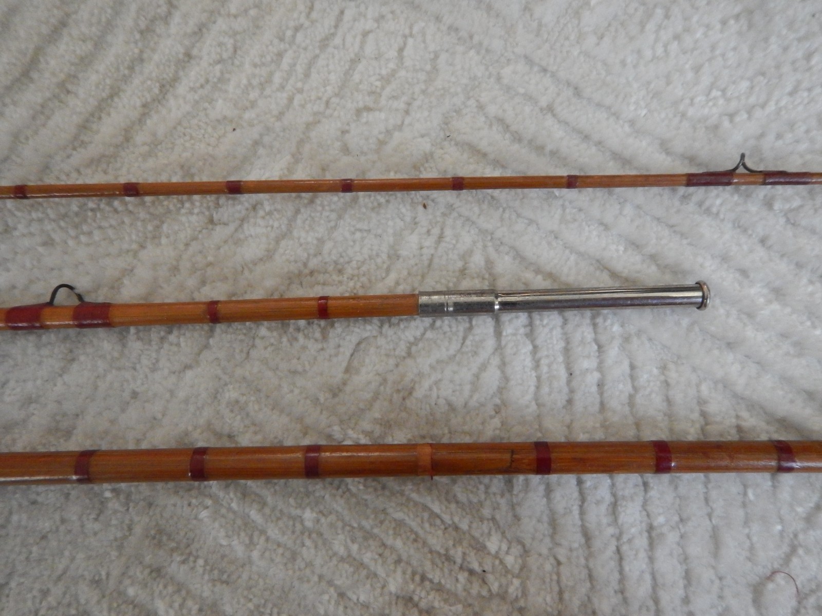 Antique Unmarked 7 1/2 Ft  3 Pc NON- Bamboo Fly Rod--- Needs Restoration