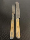 Antique Civil War Era Bone Handled Knife And Fork Matches
