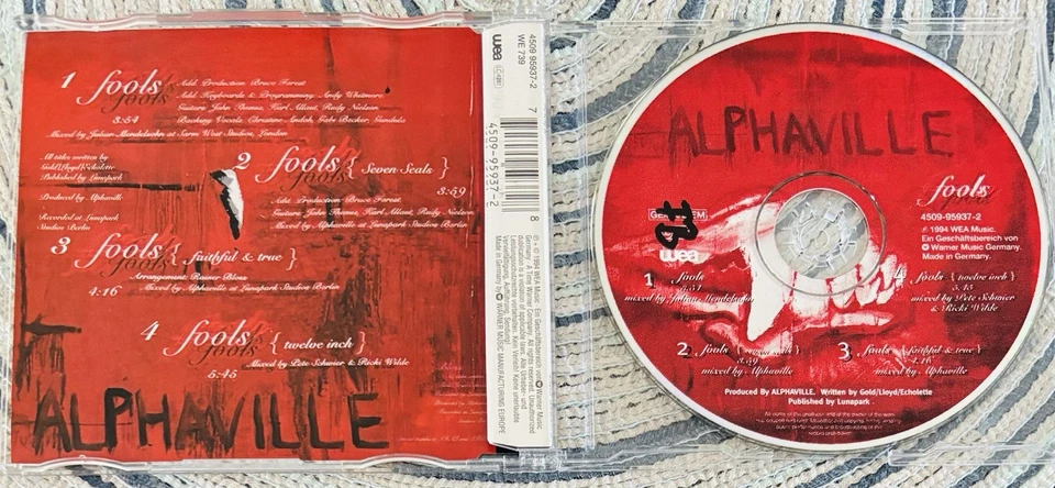 Alphaville Fools CD-Maxi 1994 WEA Music 4 Tracks Top Zustand! - Bild 2 von 2