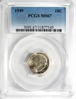 1949 Roosevelt Dime PCGS MS67 #GA6-45 "90% Silver"