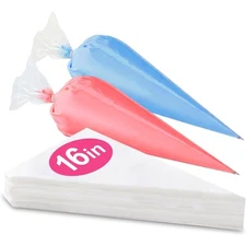 16 Inch Disposable Piping Bags 50 Pieces Large Pastry Icing Bags for Cake