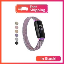 Vanjua for Fitbit Inspire 3 Bands Women Men, Stainless Steel Metal Mesh Loop Adj