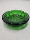 Vtg Anchor Hocking Ashtray Fairfield Starburst Emerald Green Mid Century