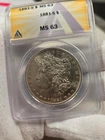 Morgan Dollar 1881 S MS63 ANACS Silver Bullion Coin $1 90% Eagle US Graded One