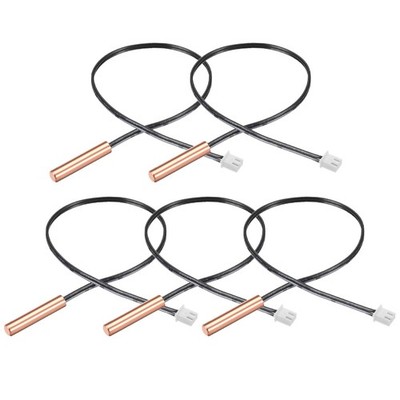 5 Pcs 10K NTC Thermistor Probe 15.7 Inch Copper Temp Sensor for Air Conditioner