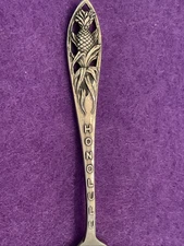 Pineapple Cut Out Honolulu Hawaii Demitasse Sterling Silver Souvenir Spoon