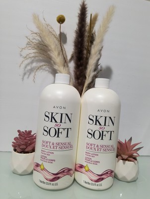 2X Avon Skin So Soft Bonus-Size Soft & Sensual Body Lotion 33.8 Fl. oz With Pump