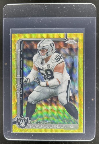 2025 Topps Chrome Jackson Powers-Johnson Yellow Wave Refractor #/275 Raiders