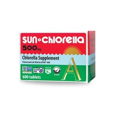 Sun Chlorella 500mg Whole Body Wellness Green Algae 600 Count Pack of 1 