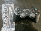 Authentic Sony Playstation 3 PS3 Genuine OEM Dualshock Black Controller With Usb