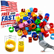 Bird Clip Ring ID 8mm Plastic Digital Markup Parrot Pigeons 10 Colors Marking