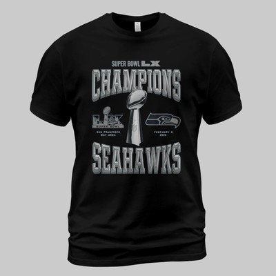 NEW Seahawks Bow LX ChampiIons Look Room Trophy TShirt - Size S to 5XL