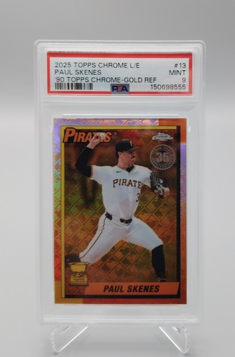 2025 Topps Chrome Paul Skenes 1990 Gold Refractor /50 PSA 9 Pirates