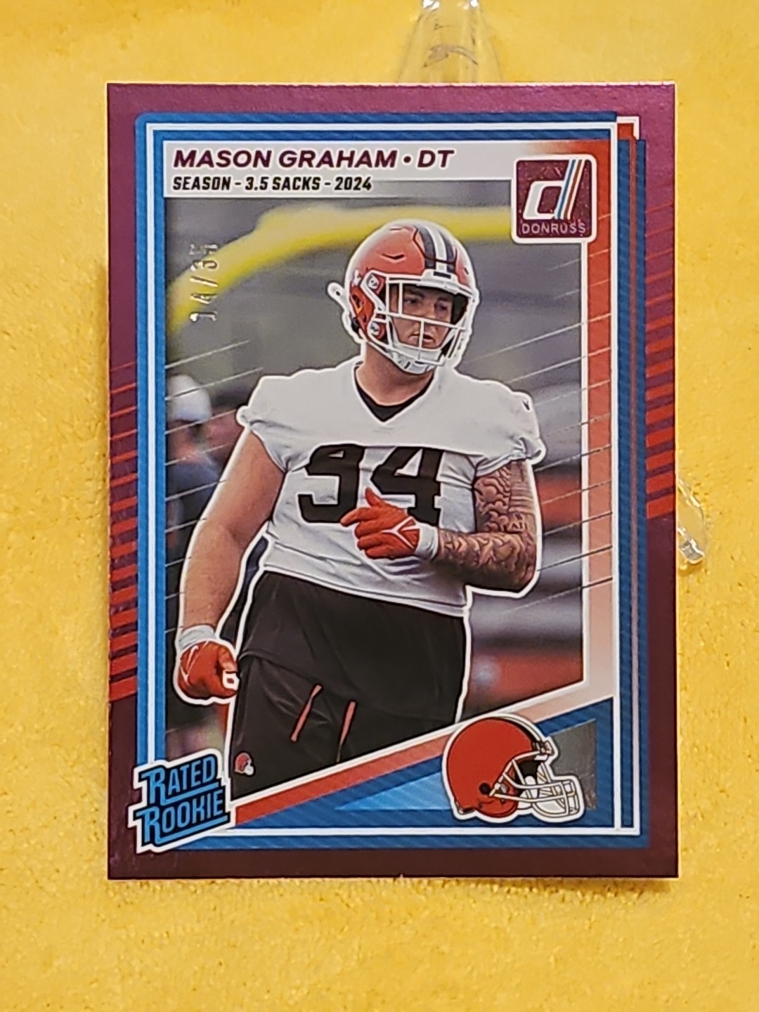 Mason Graham - 2025 Panini Donruss - Rated Rookie #340 Season Stat Line /35 (RC)
