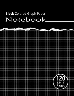 Black Graph Paper Notebook: Squared Graphing Paper Notepad For Math Projects, Ga