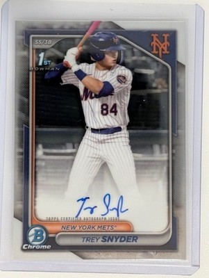 2024 Bowman Draft Trey Snyder Chrome Auto 1st Prospect #CPA-TSN Mets