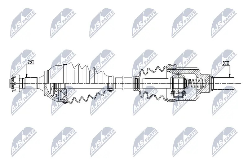 Driveshaft Front Axle Left NPW-CT-077 NTY for CITROËN PEUGEOT DS