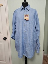 Wrangler Shirt Mens M Blue Striped Button Up Long Sleeve