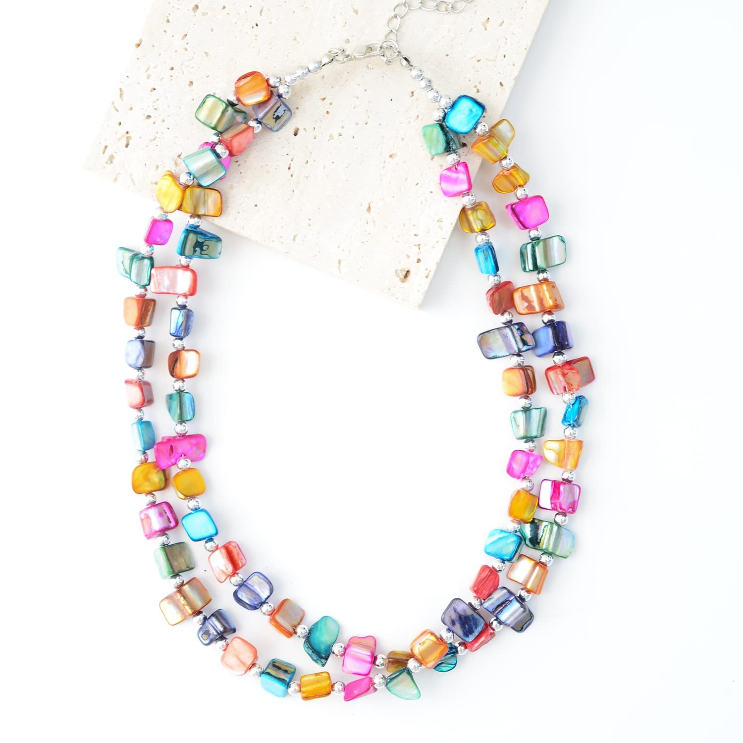 Boho Layered Shell Beaded Necklaces Handmade Colo… - image 6