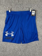 Under Armour Tech Logo Shorts Boys YXL Blue Drawstring Athletic Performance NWT
