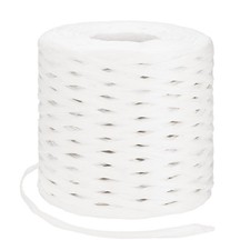219 Yards 5mm Raffia Yarn Paper Ribbon Flat String for DIY White 