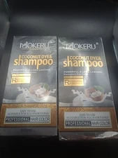 2 X MOKERU Coconut Natural Hair Dye Shampoo for Men & Women Natural  Black 500ml