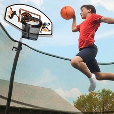 Trampoline Basketball Hoop  Mini Ball - Easy Install - Fits Curved  Straight P