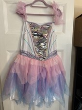 Ladies Size 16-18 Fancy Dress Outfit Fairy Unicorn Organza Skirt Sequins Party