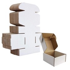 4x4x2 inches Shipping Boxes Set of 25, White Corrugated Cardboard Box Literat...