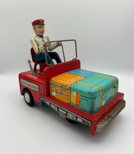 RARE Vintage Battery Operated Tin Airport Luggage Car Trade Mark Modern Toys