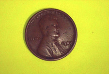1909-P LINCOLN WHEAT PENNY - F obv VF rev g