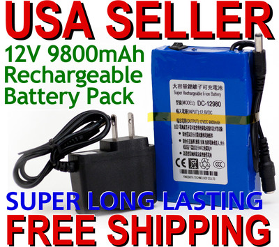 Portable 12V DC 9800mAh Rechargeable Li-ion Battery CCTV B4 2/3 lens GH3 GH4 GH5