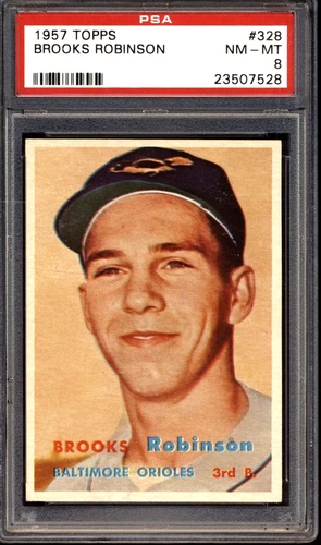 1957 Topps - Scarce Series PSA 8 NM-Mt Brooks Robinson Orioles #328 HOF RC