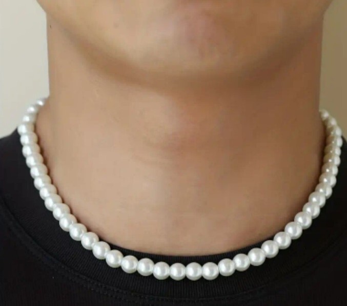 Necklace White String Pearls Imitation 20 Inch Women Men Pearl Necklace /221