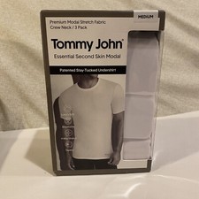 Tommy John Second Skin Modal Crew Neck Stay Tucked Undershirt 3 Pack White M