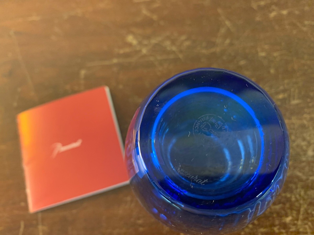 Vase Amphore En Cristal Baccarat – Bleu Profond, Pièce Collector