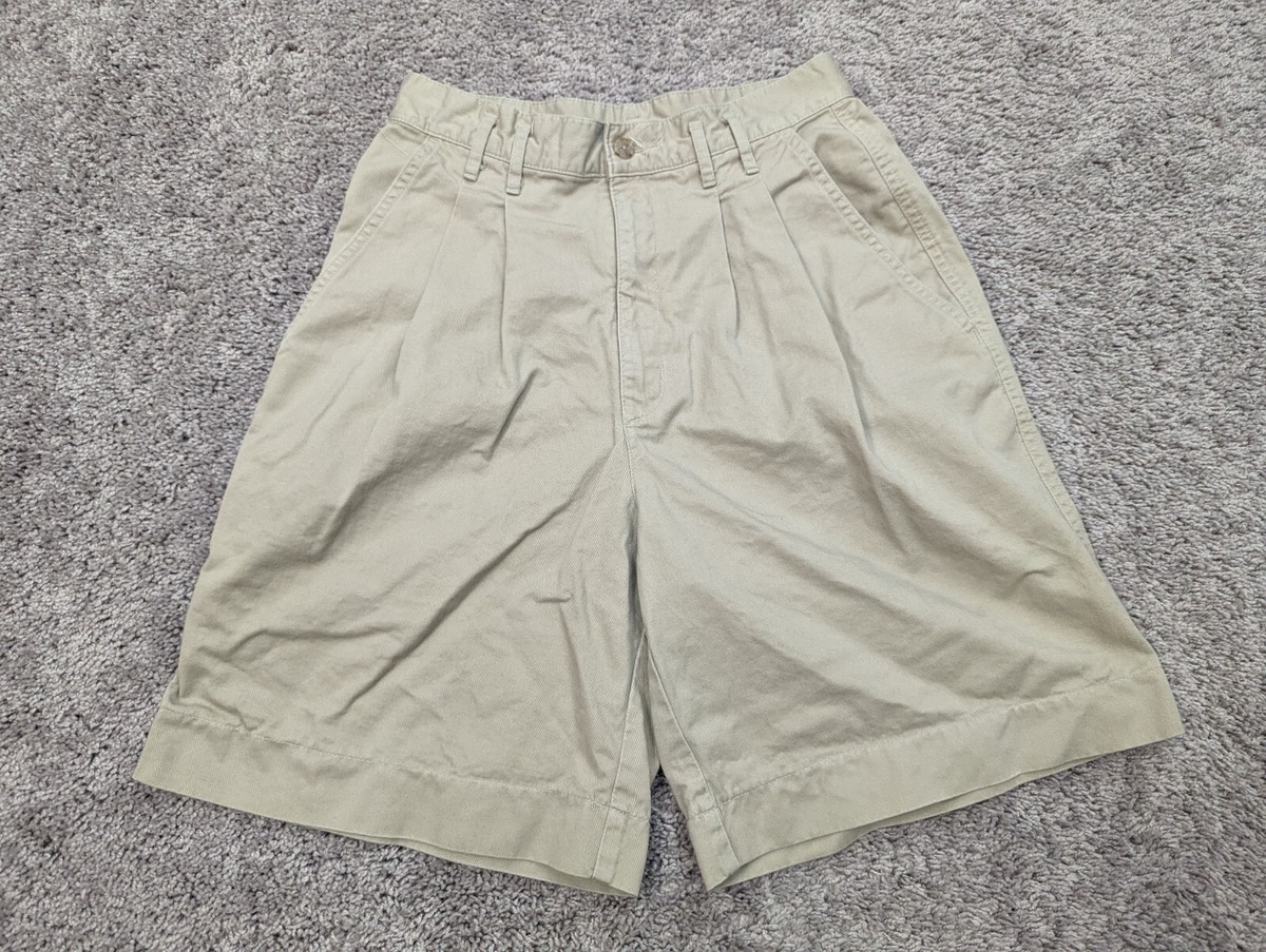 Vintage 90s Dockers Shorts Womens 10 Pleated Beige Y2K High Rise
