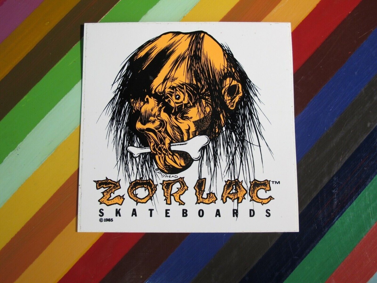 スケートボード Zorlac Vtg Skateboard Sticker vtg 1980s Zorlac Skateboard sticker Double Cut large on white