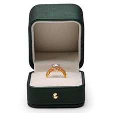 Gorgeous Blackish Green Premium Leather Ring Bearer Box for Ring Box