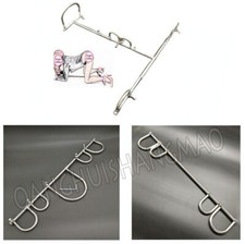 Stainless Steel Leg Spreader Bar Bondage Torture Rack Handcuffs Ankle Cuffs