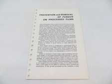 Kodak Pamphlet E-22 PREVENTION & REMOVAL OF FUNGUS ON PROCESSED FILMS